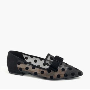 Polka Dot Mesh pointed toe shoe with Bow
